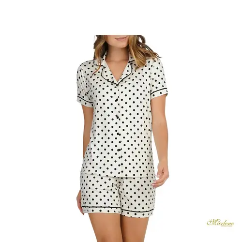 ShortDoll Feminino Poá Preto Off Aberto