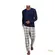 Pijama Masculino Malha Xadrez Decote V c/ Bolso