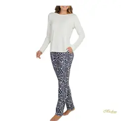 Pijama Feminino Visco Geométrico Dec Careca c/ Bolso