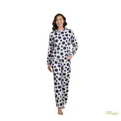 Pijama Feminino Fleece Estampado c/ Bolso Poa Big