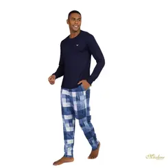 Pijama Masculino Visco Xadrez c/ Calça e Bolso