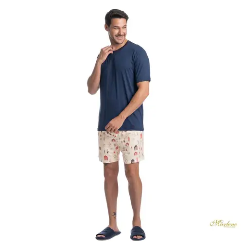 Pijama Masculino Navy Curto