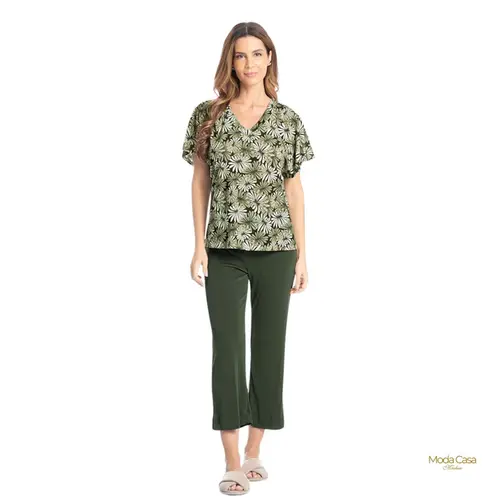 Pijama Feminino Alana Capri