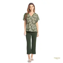 Pijama Feminino Alana Capri