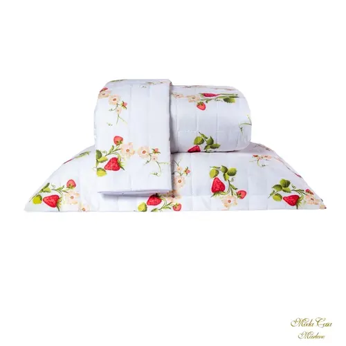 Colcha Jazz Flor de Morango