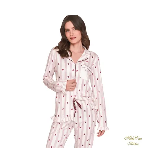 Pijama Feminino Aberto Sweet In Berries